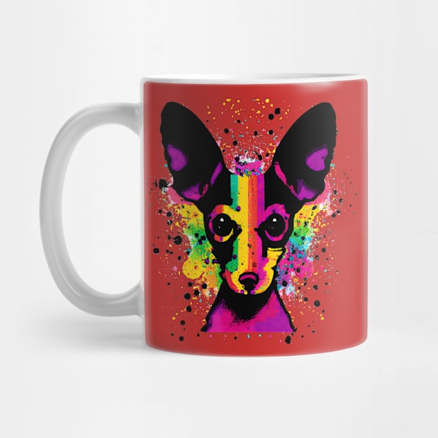 Cute Rat Terrier Puppy Colorful Stencil Arwork by Furrban